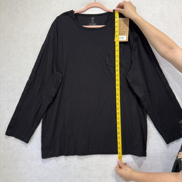 MAI Shirt Mens XL Black Long Sleeve Adaptive Side Snap Crewneck Pocket Tee Soft - Picture 2 of 15